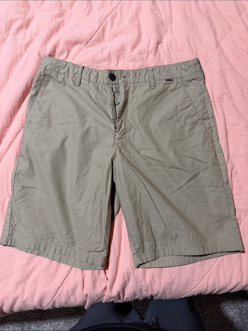 Hurley Men's Olive Green Flat Front Shorts